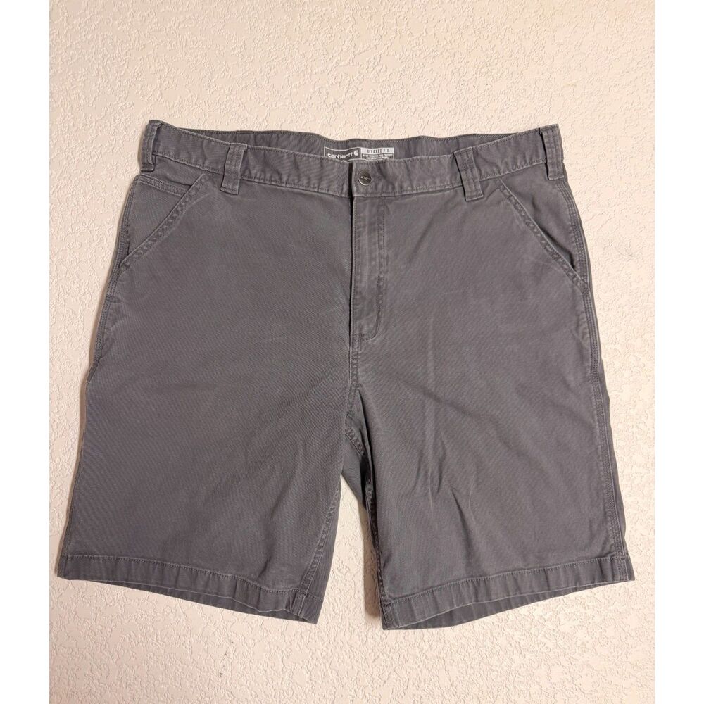 Carhartt Rugged Flex Relaxed Fit Canvas Work Shorts Gray Size 40